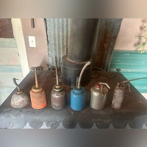 Vintage oil cans